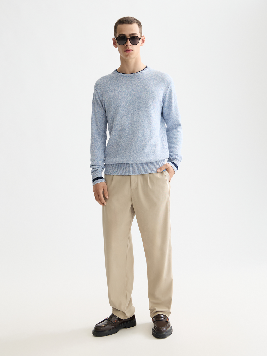 Melange regular crew neck