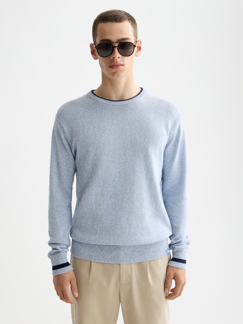Melange regular crew neck