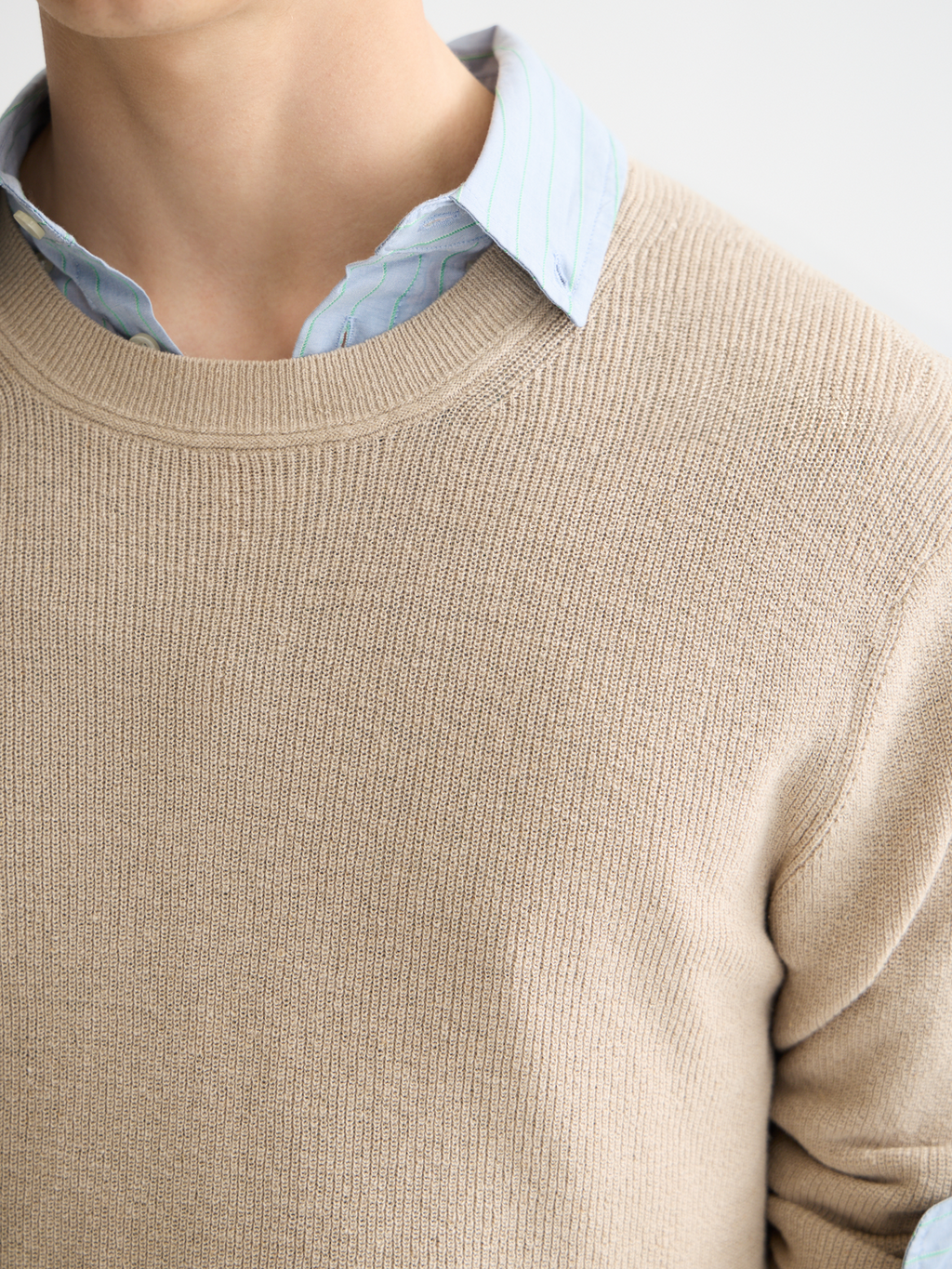 Linen blend crew neck
