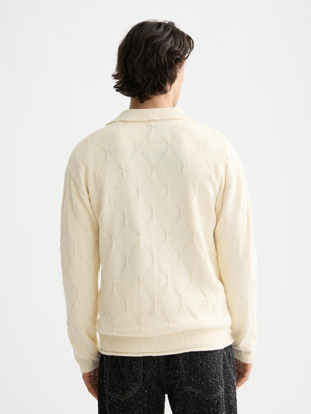 Open work long sleeve shirt