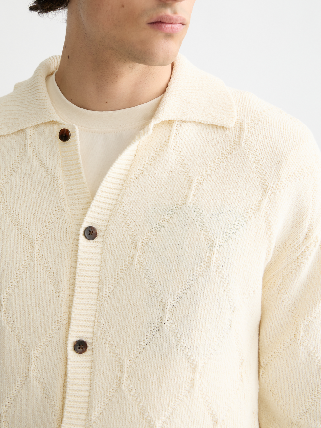 Open work long sleeve shirt