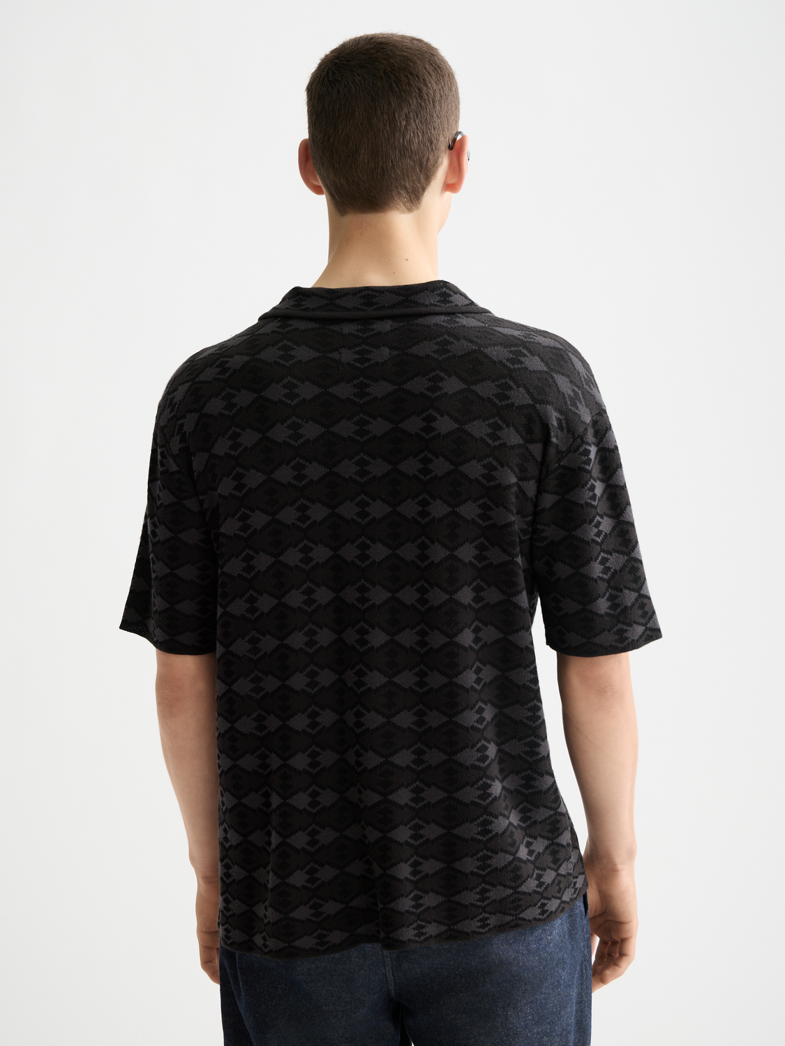 Tonal knitted polo