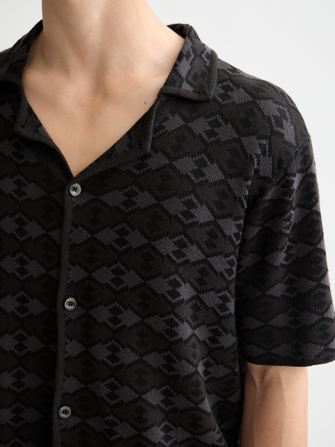 Tonal knitted polo