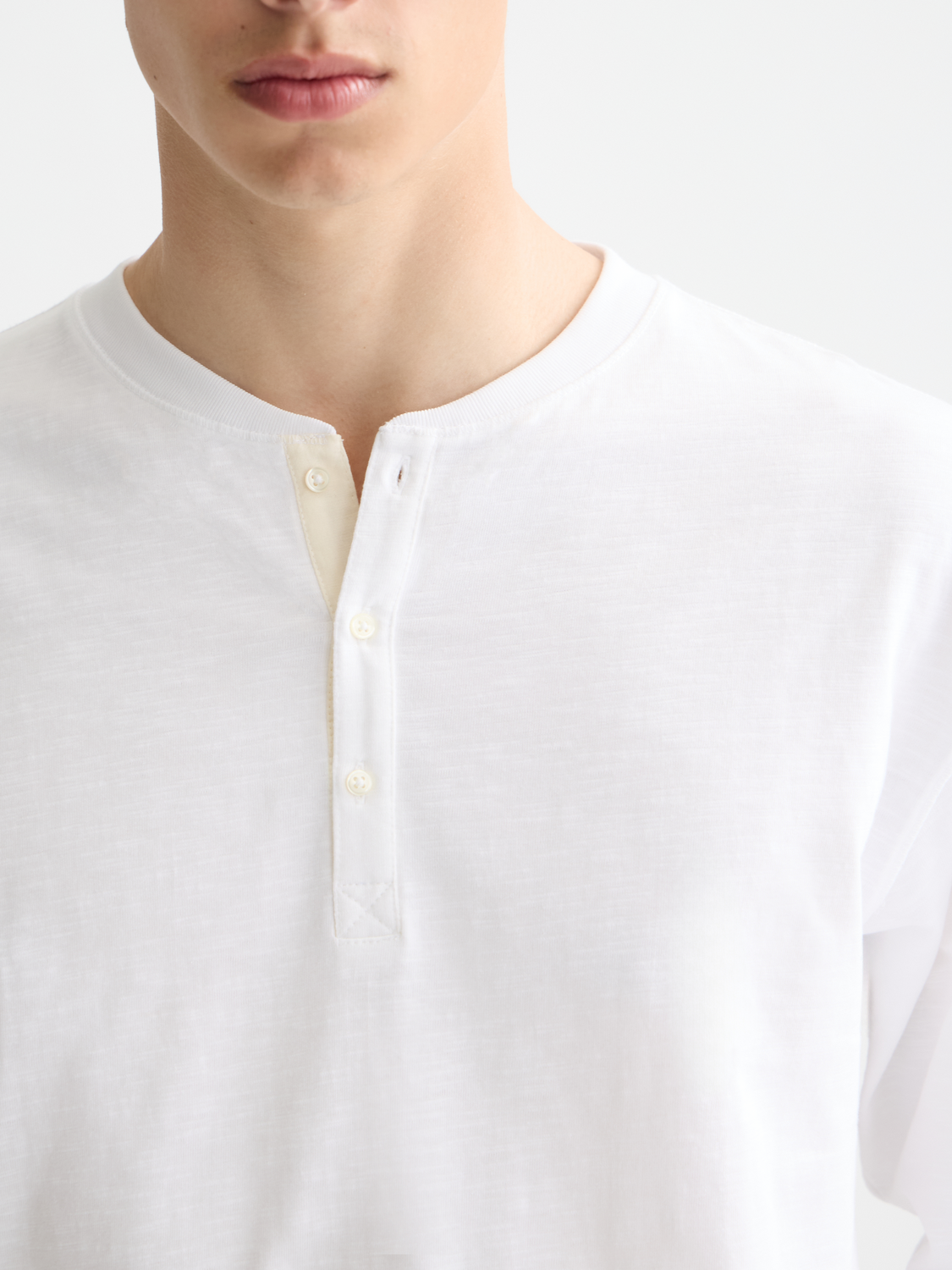 Slub Henley Long Sleeve