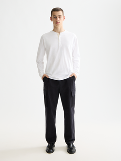 Slub Henley T-shirt LS