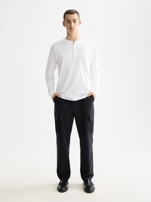 Slub Henley T-shirt LS