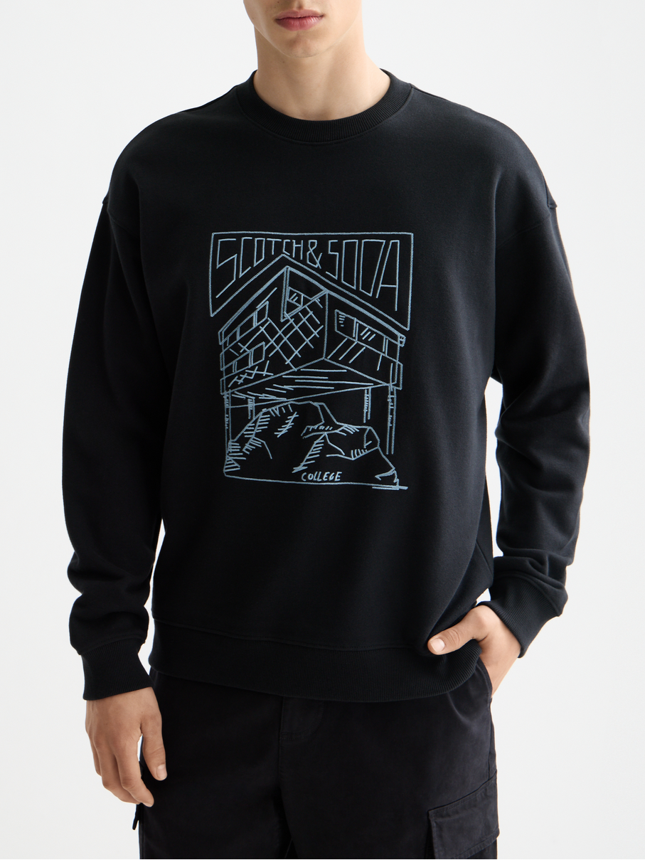 Scotch & Soda Sweatshirt met logobadge, model 'Seasonal core' in lichtblauw online kopen | P&C Scotch & Soda Sweatshirt met logobadge, model 'Seasonal core' in lichtblauw online kopen | P&C