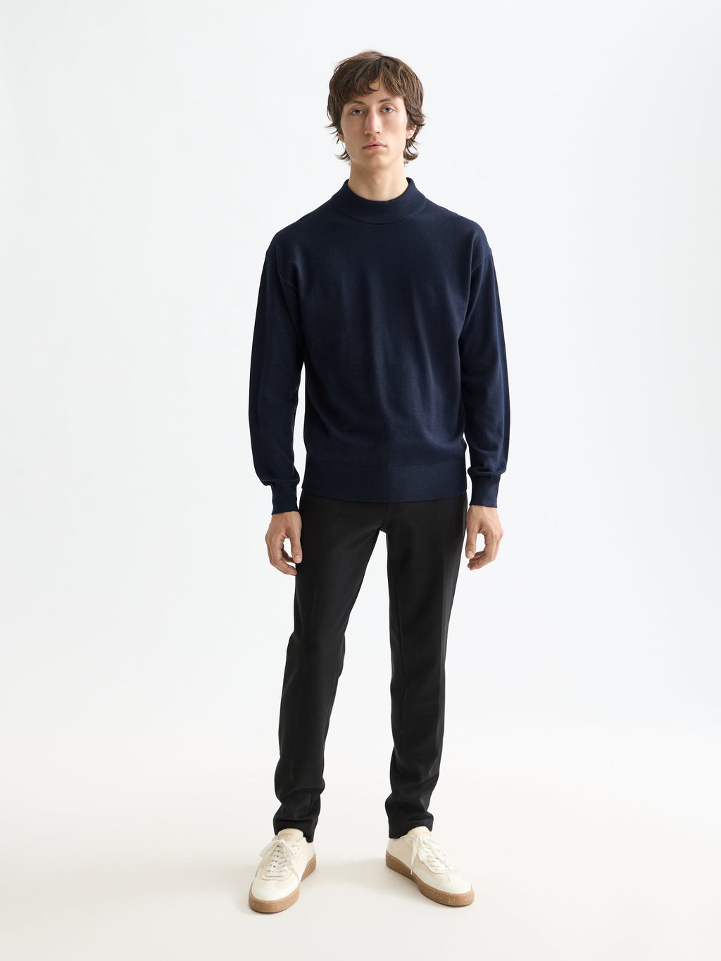 Mott tailored knitted yarn dyed chino - BLACK