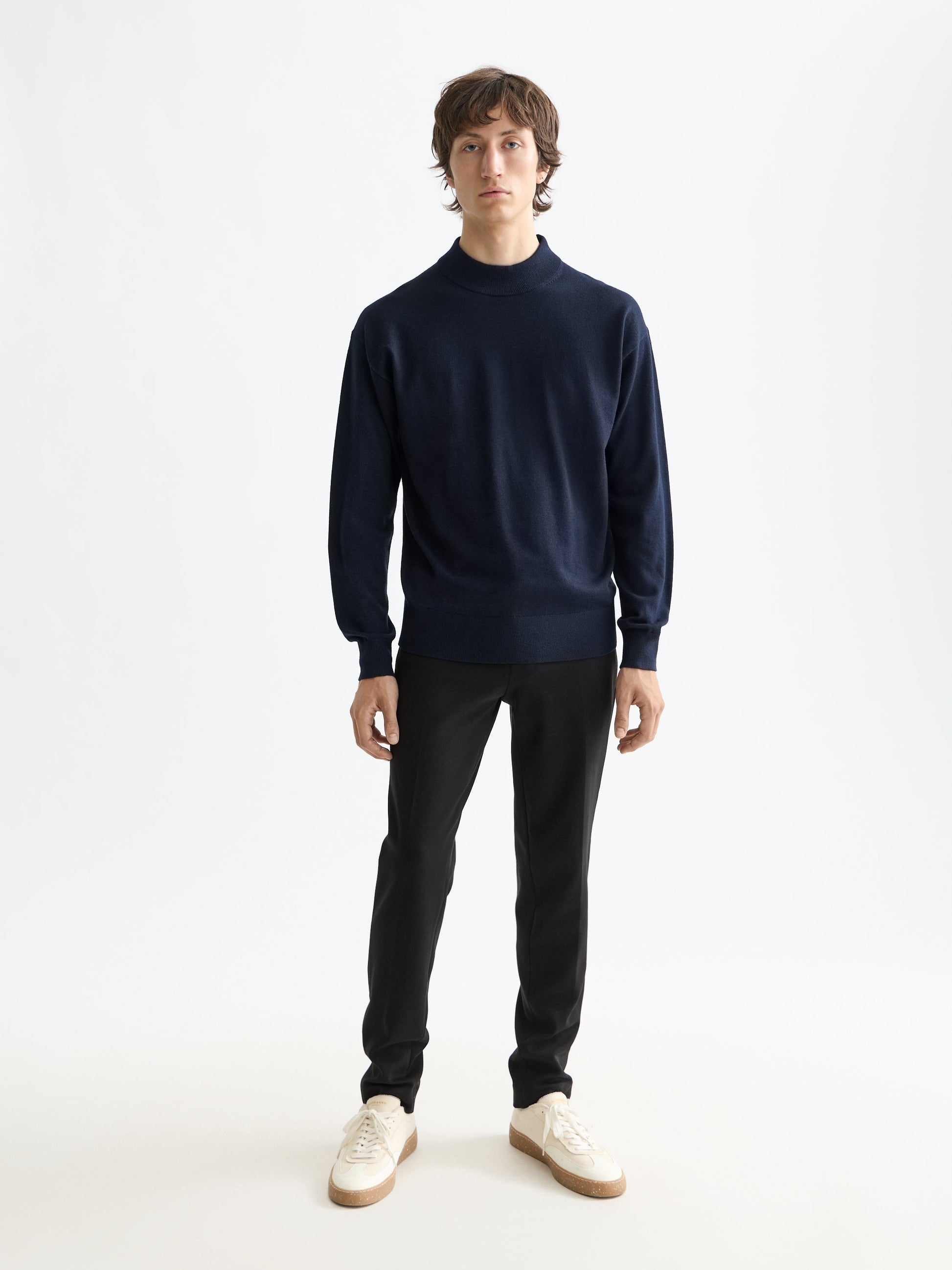 Mott tailored knitted yarn dyed chino - BLACK