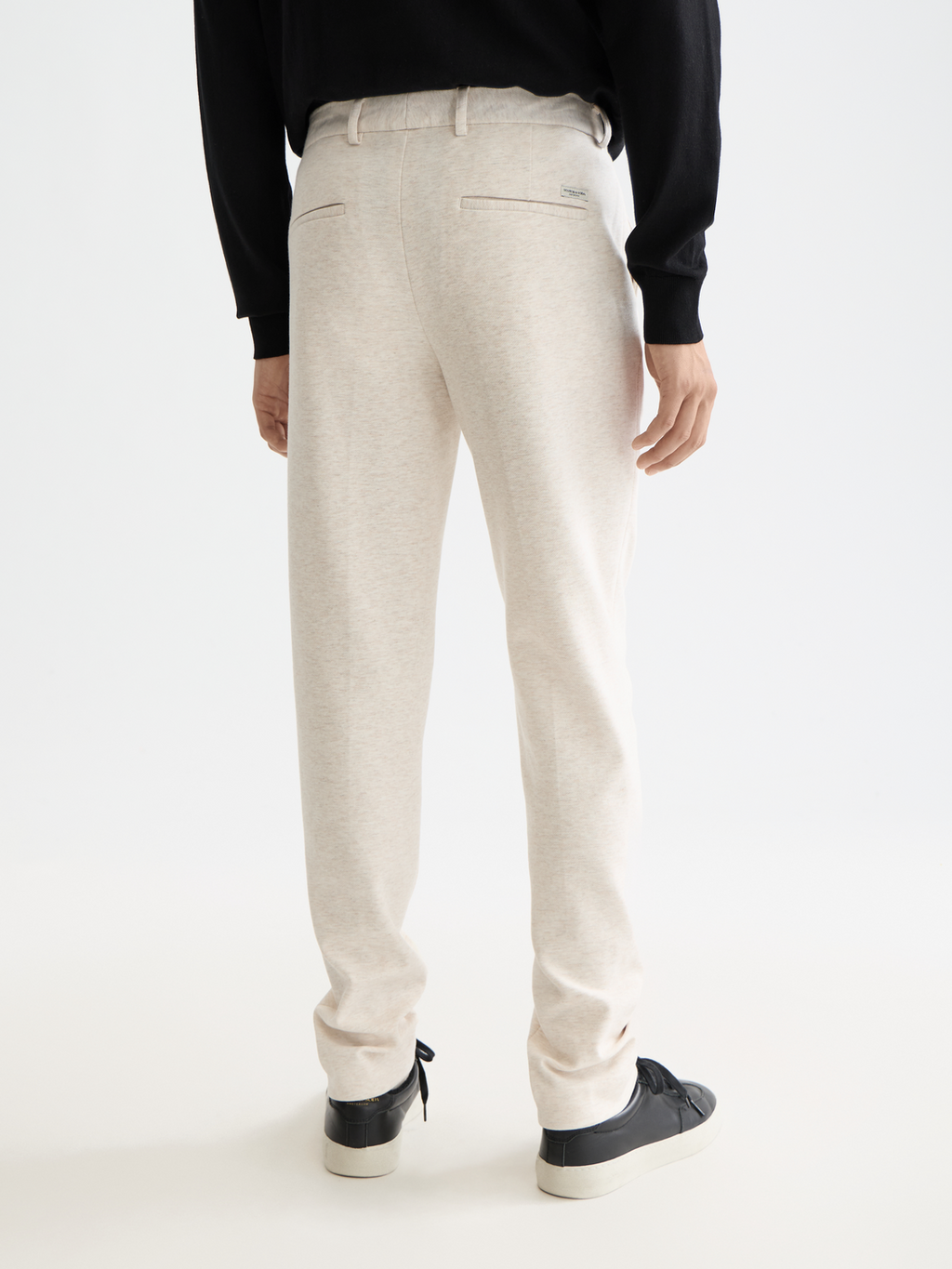 Mott tailored knitted yarn dyed chino - OFF WHITE MELANGE
