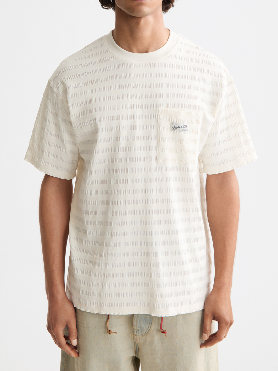 horizonal textured t-shirt– Scotch & Soda Amsterdam