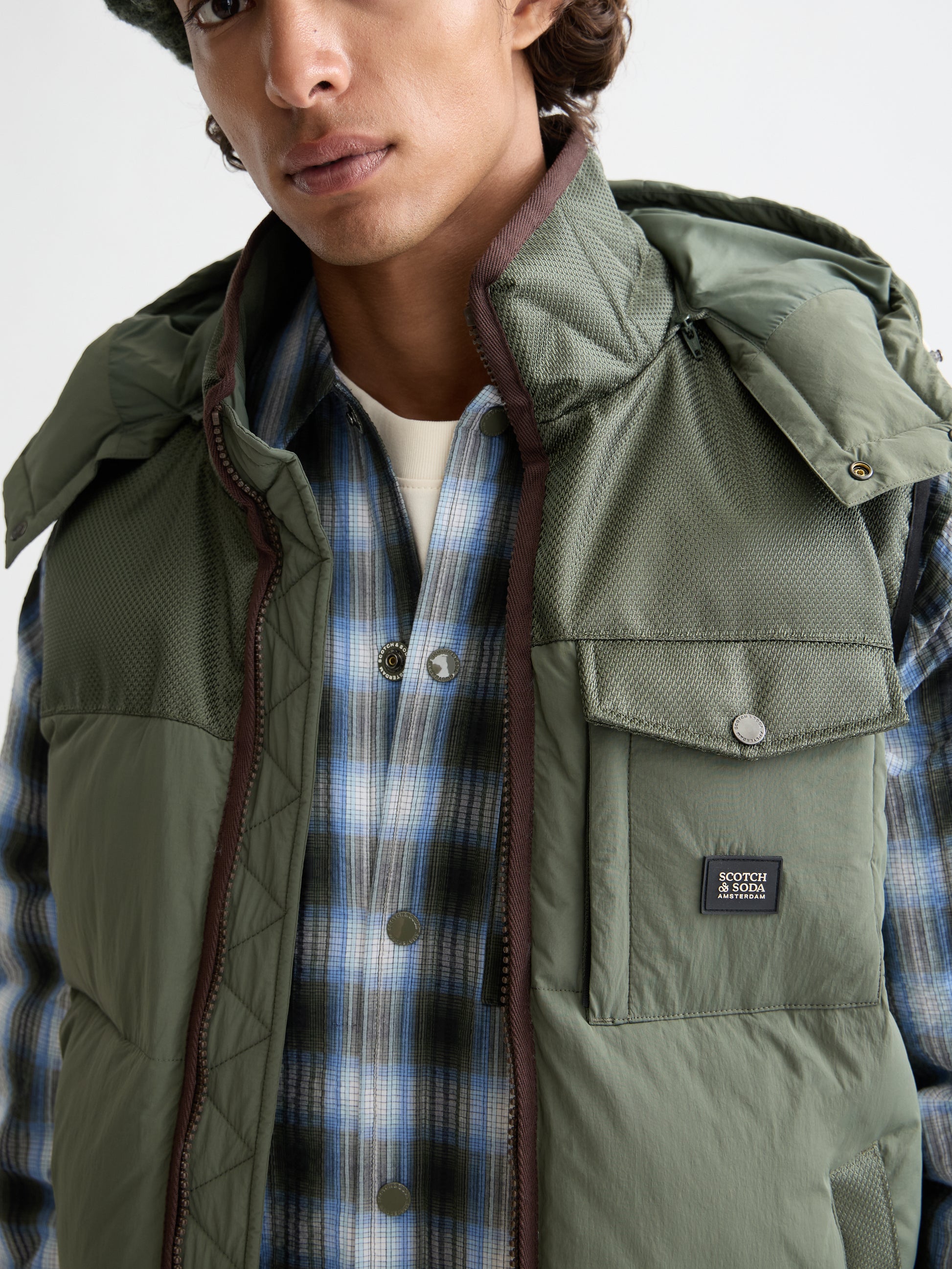 Hooded puffer vest