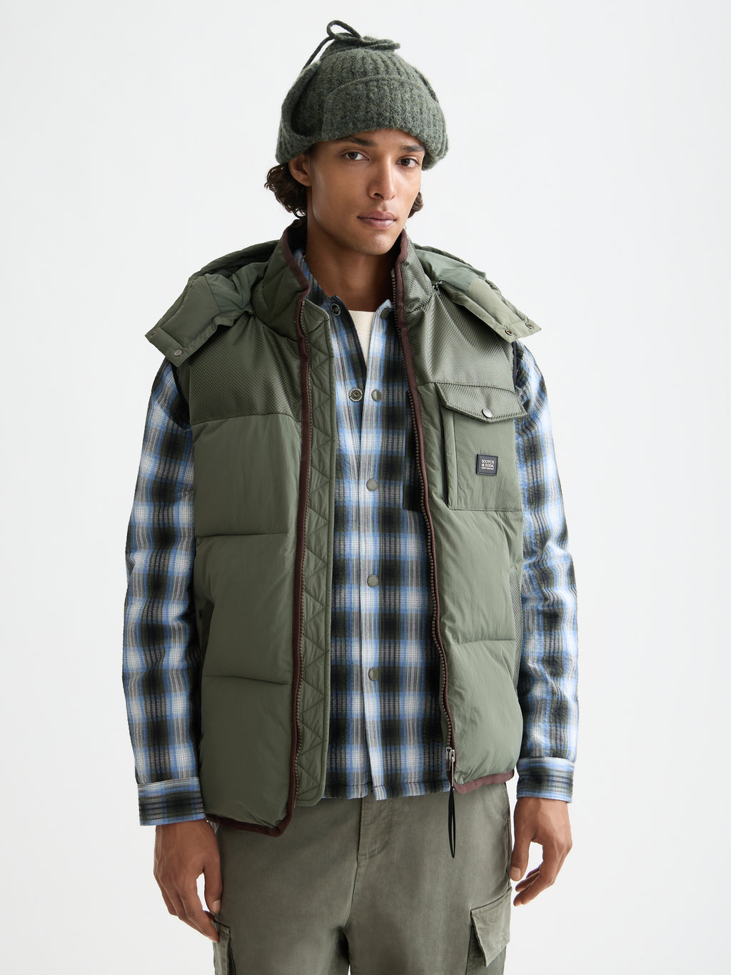 Hooded puffer vest