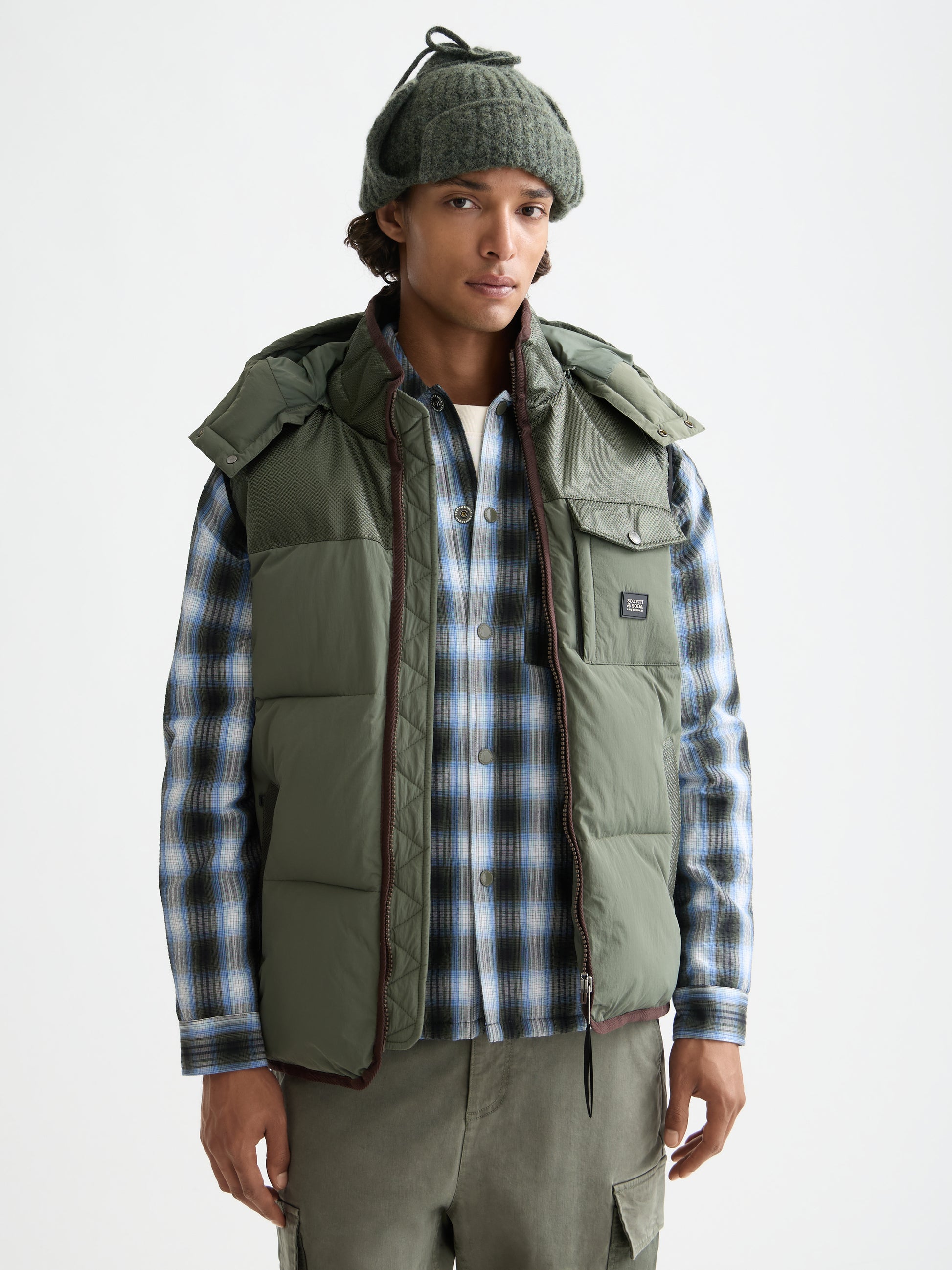 Hooded puffer vest