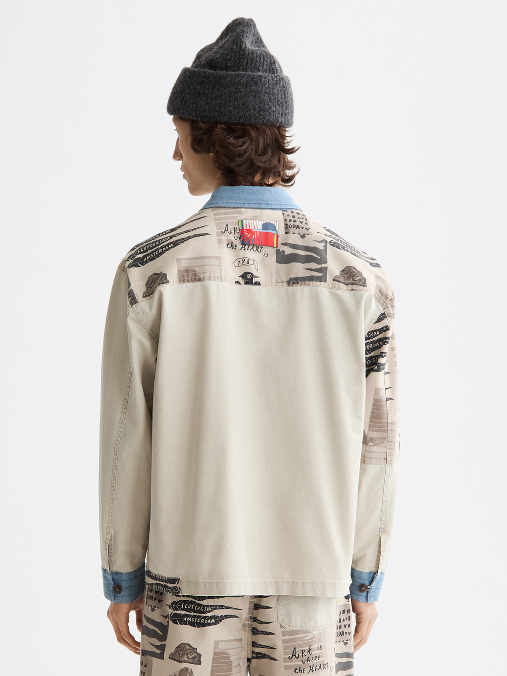 Printed block worker jacket