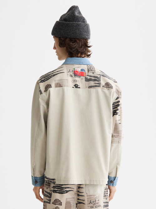 Printed block worker jacket