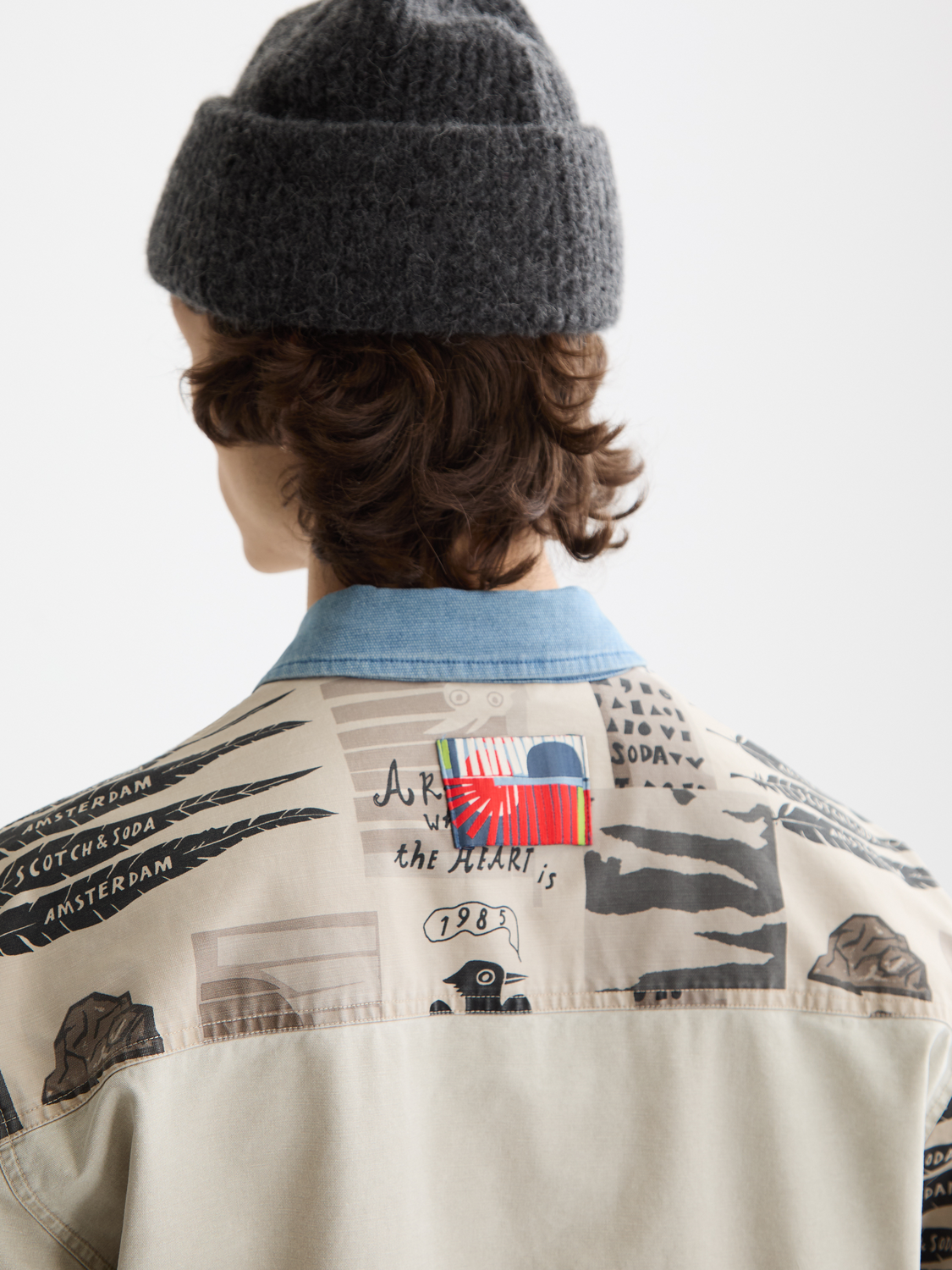 Printed block worker jacket – Scotch & Soda Amsterdam