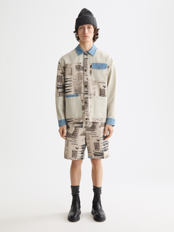 Printed block worker jacket