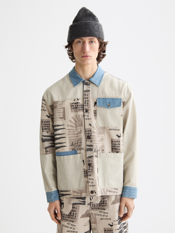 Printed block worker jacket
