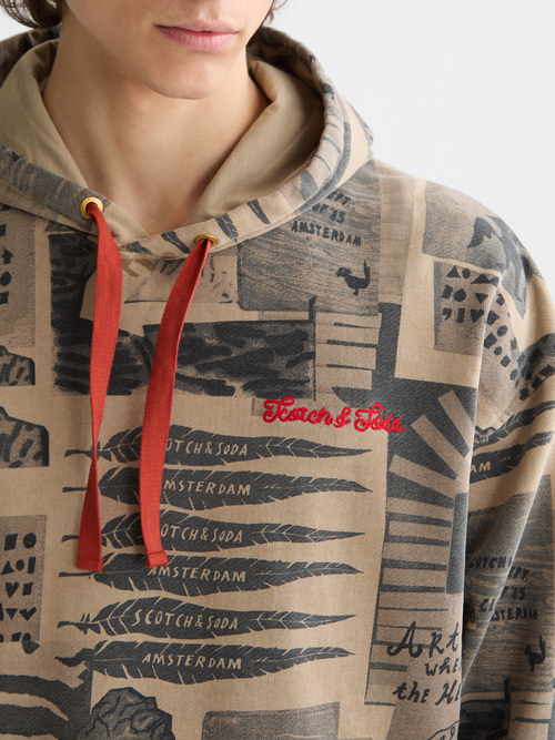 overdyed printed hoodie