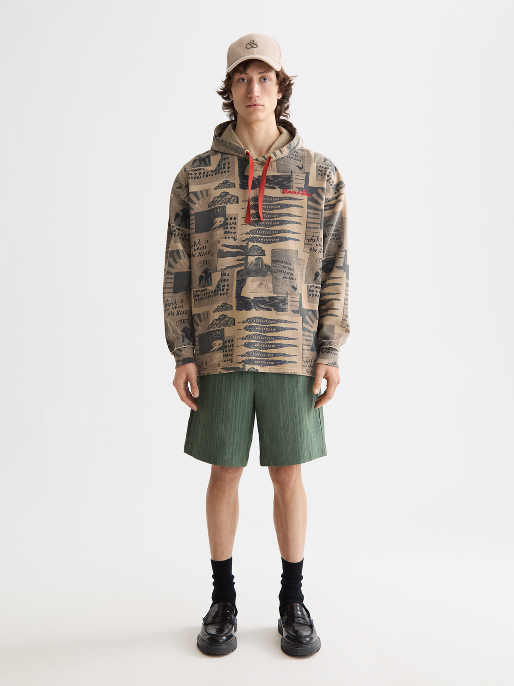 overdyed printed hoodie