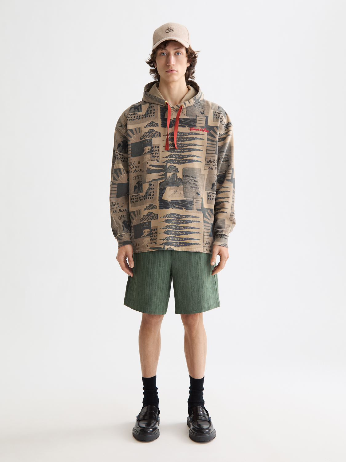 overdyed printed hoodie