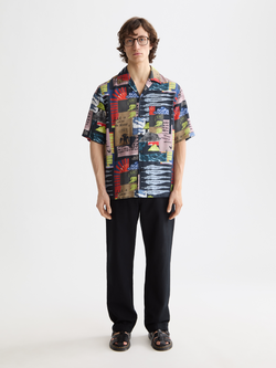 tencel printed short-sleeved shirt