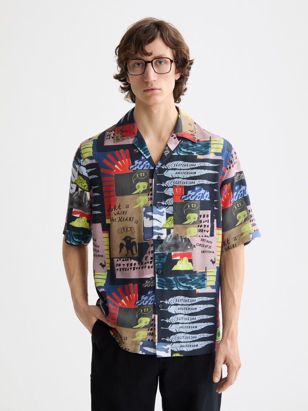 tencel printed short sleeve shirt