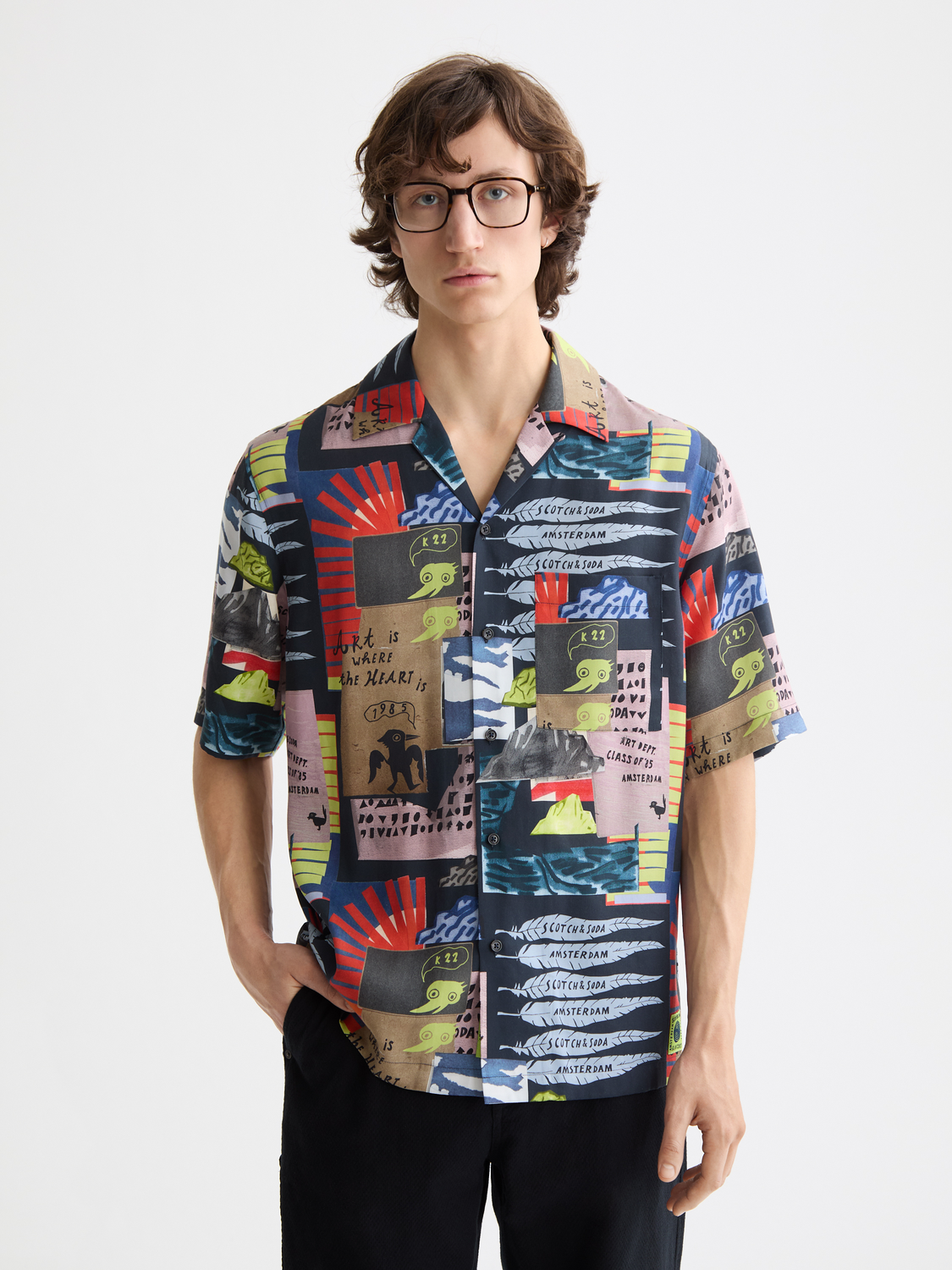 tencel printed short sleeve shirt
