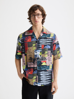 tencel printed short-sleeved shirt