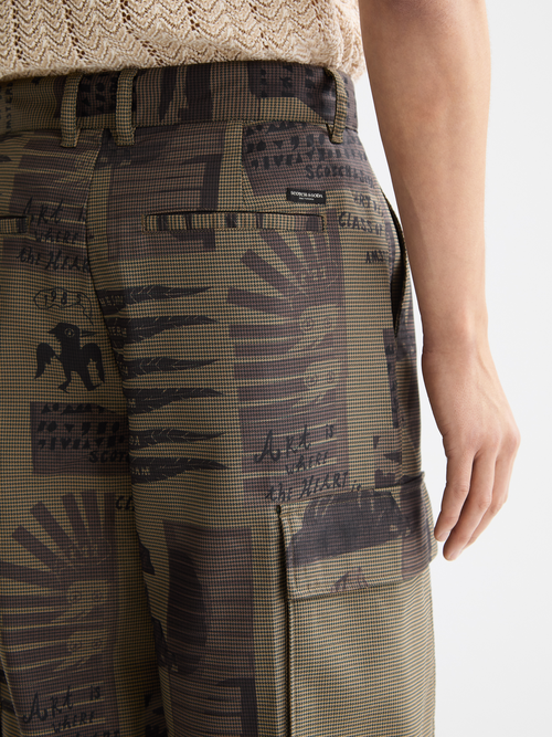 Baggy printed cargo pants