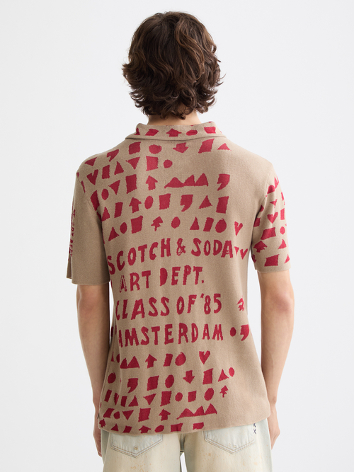 Jacquard knitted shirt