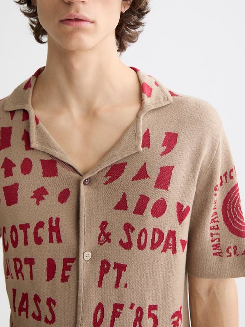 Jacquard knitted shirt