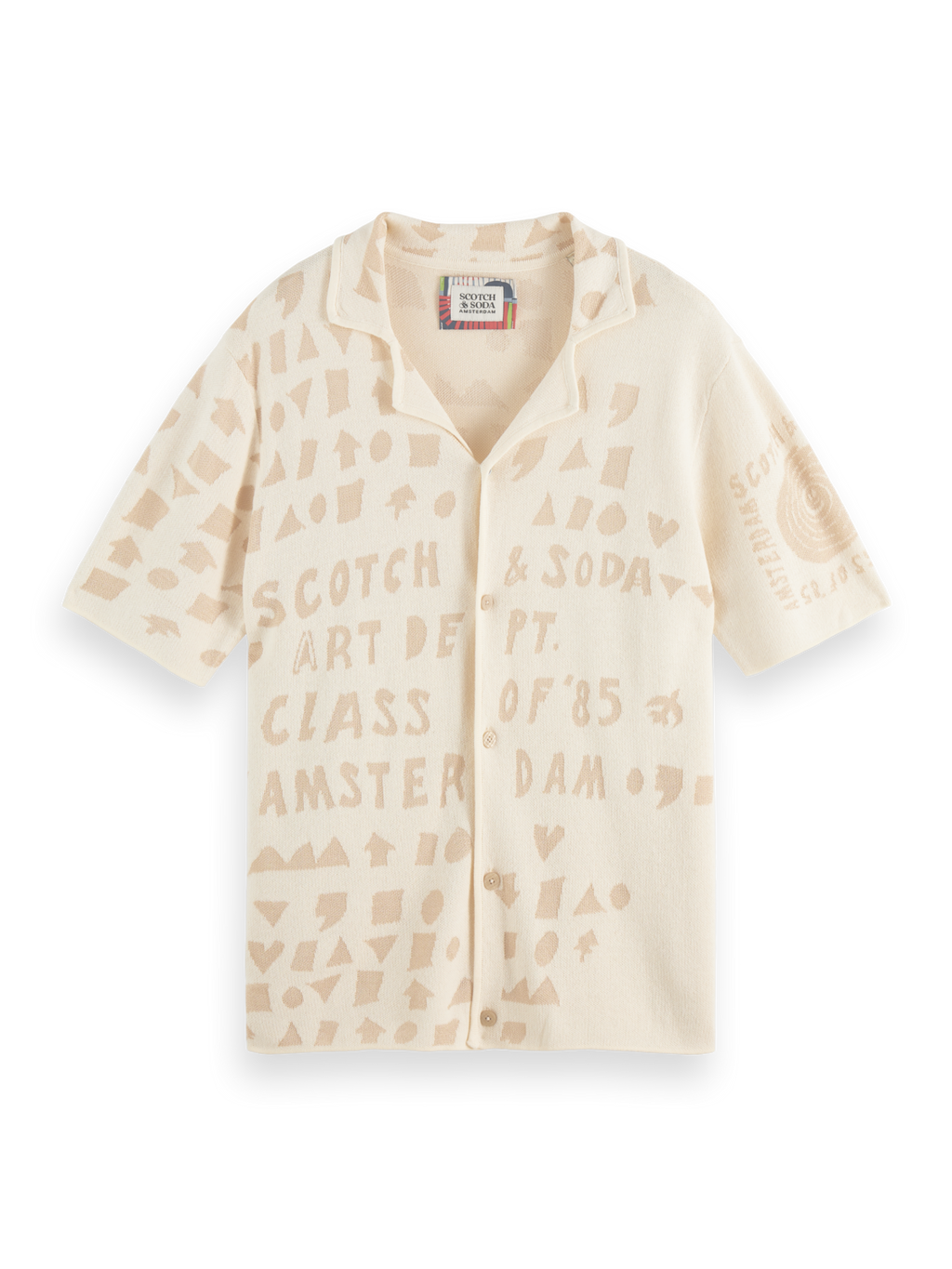 Jacquard knitted shirt