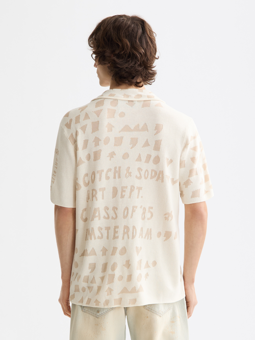 Jacquard knitted shirt