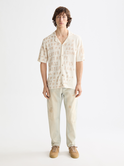 Jacquard knitted shirt