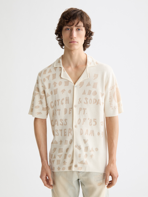 Jacquard knitted shirt