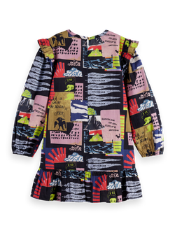 All-over printed seersucker dress