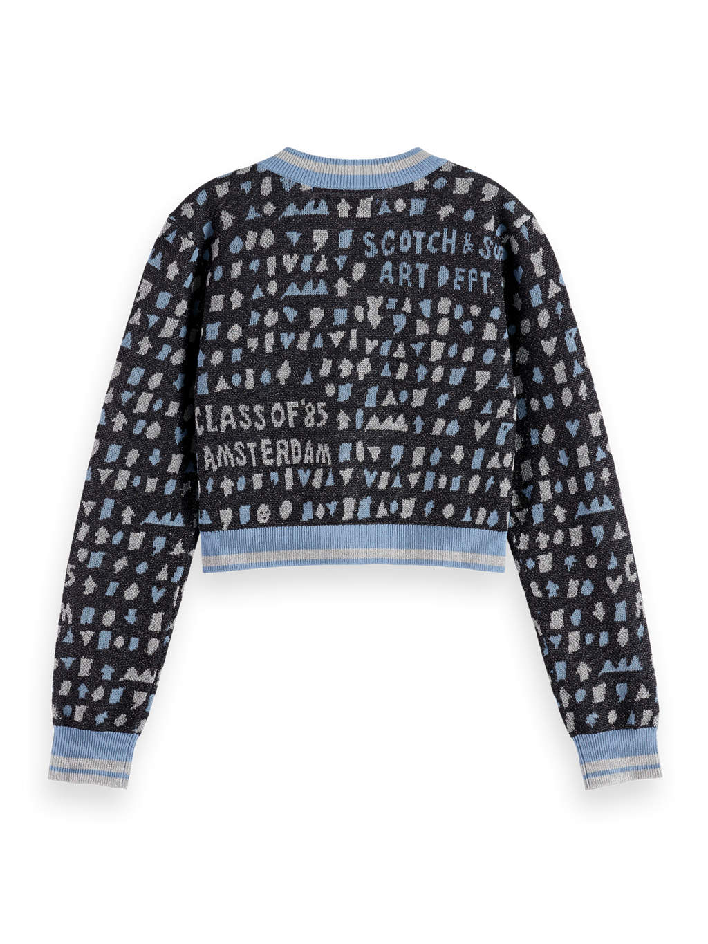 Girls Slim cropped jacquard cardigan