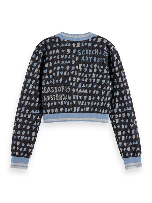 Slim-fit cropped jacquard cardigan