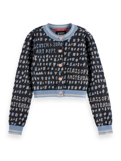 Slim-fit cropped jacquard cardigan