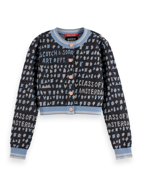 Slim-fit cropped jacquard cardigan