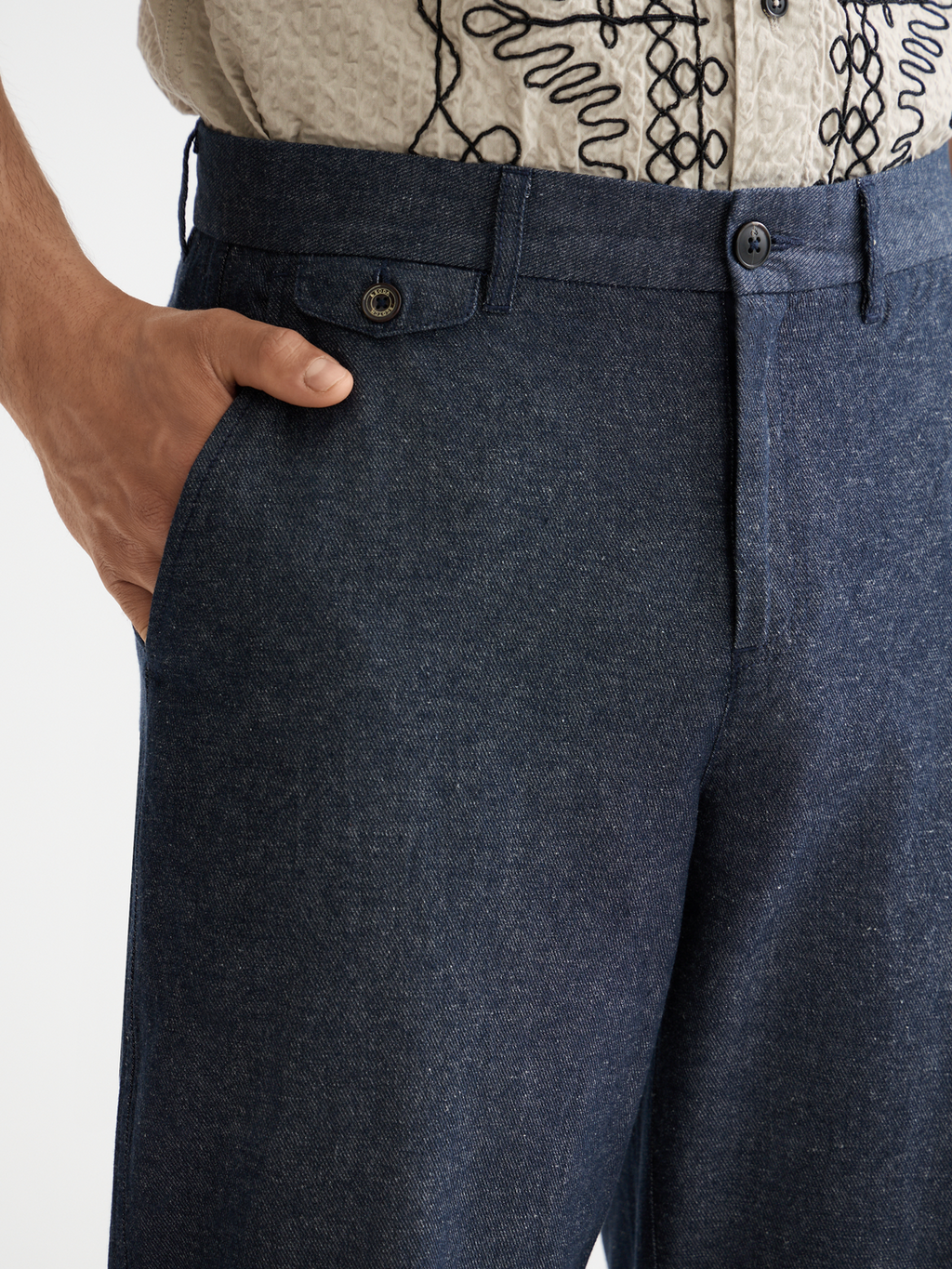 Otis Cotton linen twill relaxed straight chino