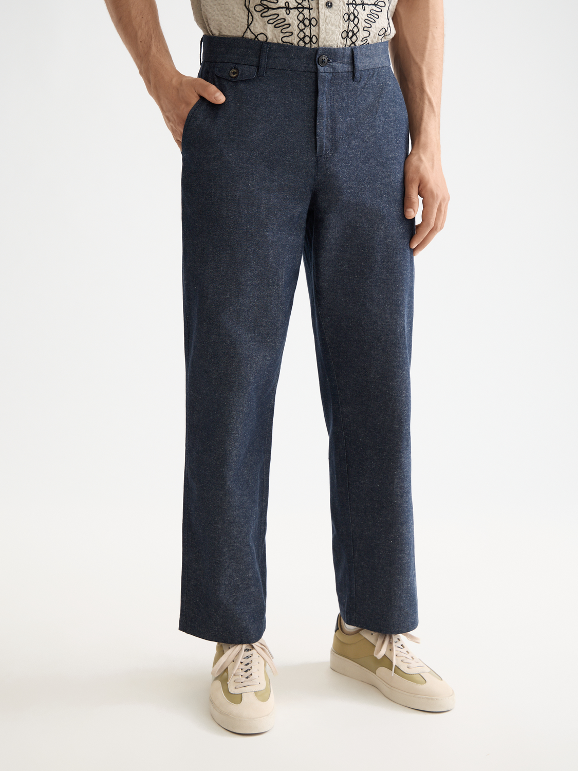 Otis Cotton linen twill relaxed straight chino
