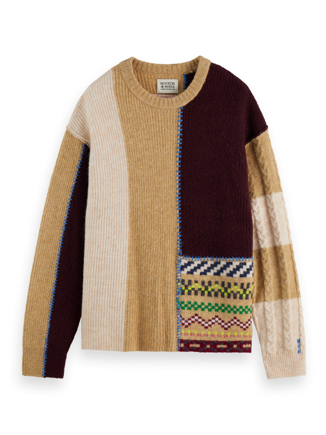Loose Patchwork Pullover