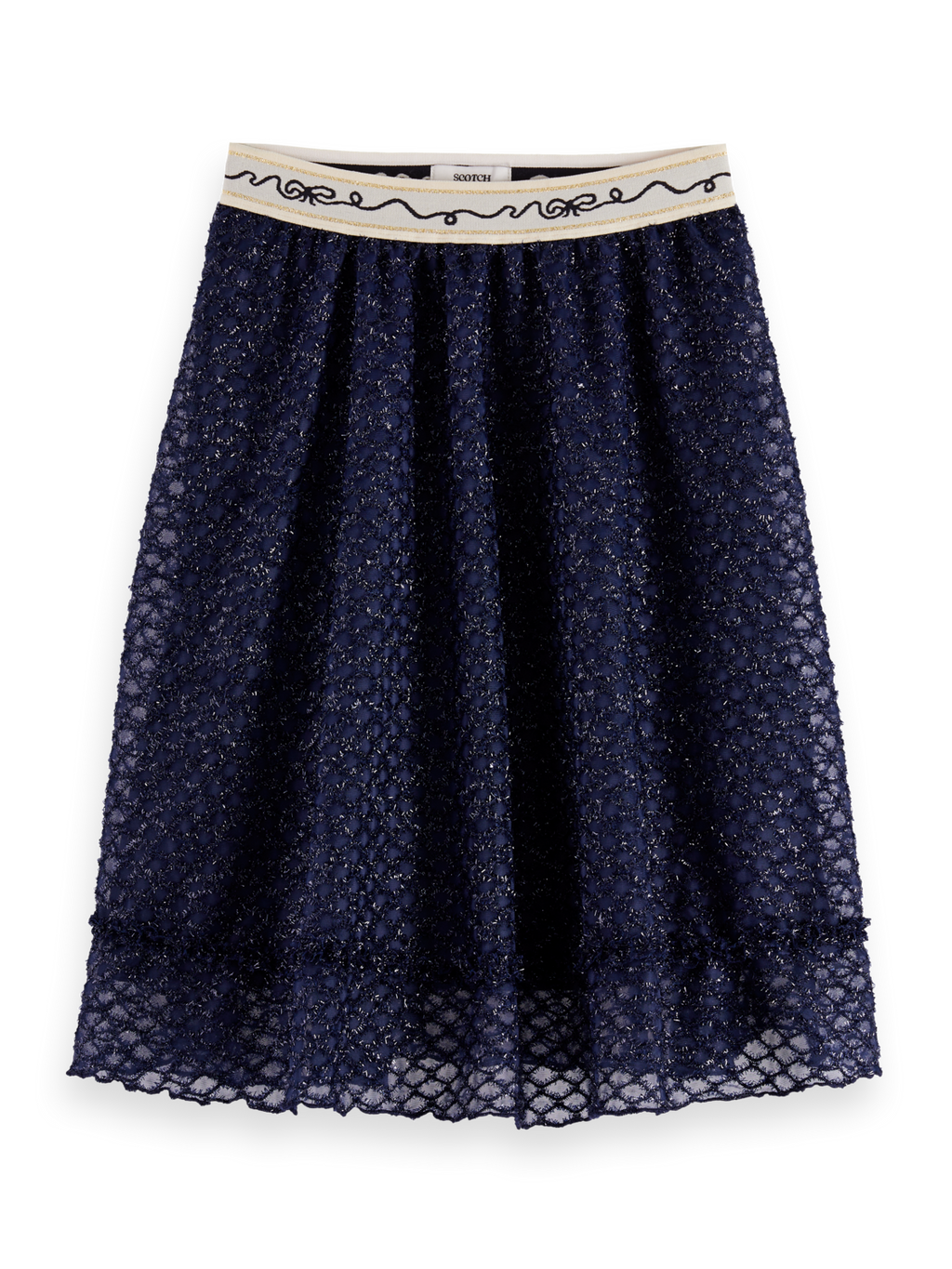 Girls Fancy lurex midi skirt
