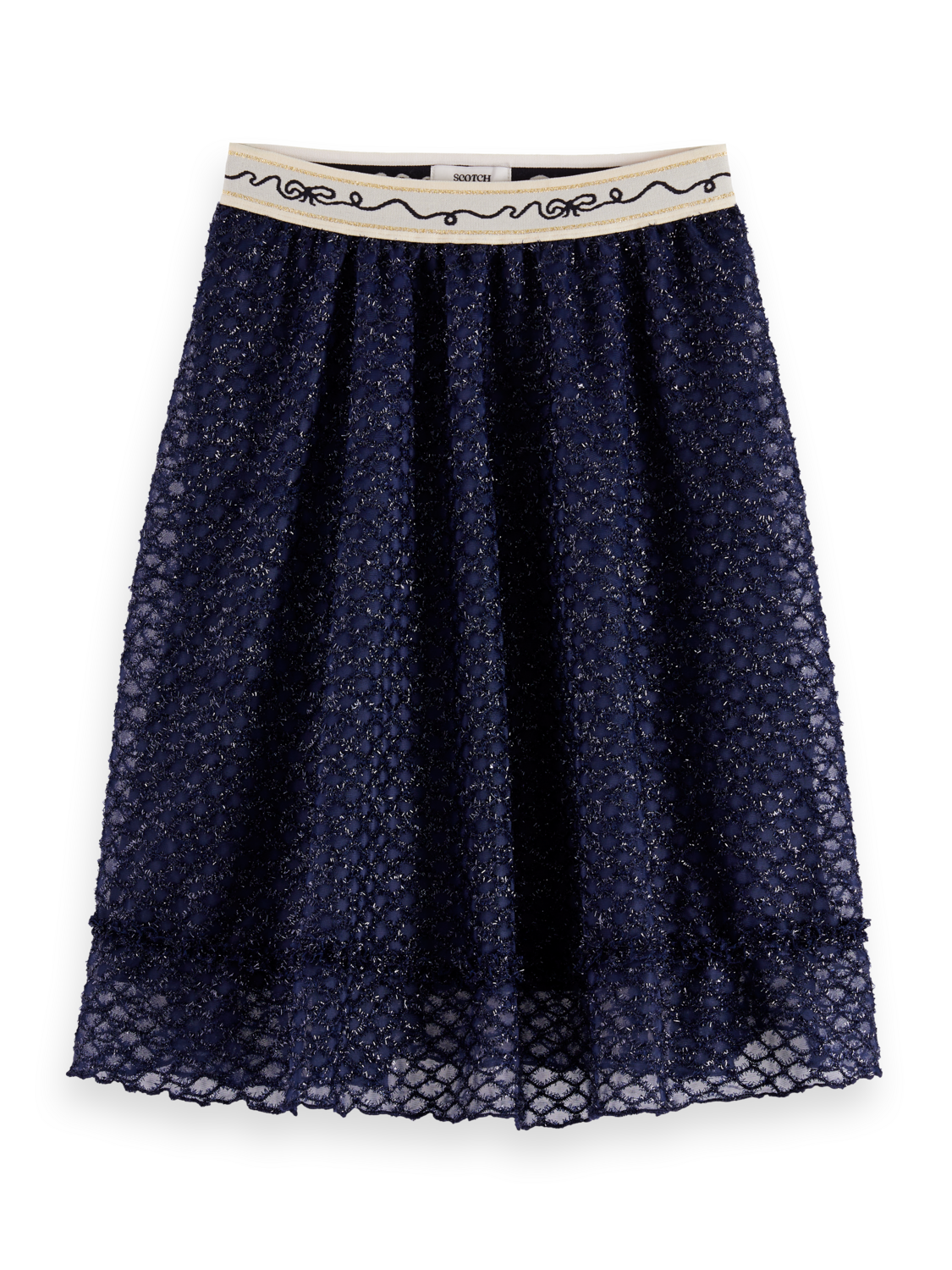 Girls Fancy lurex midi skirt