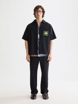 Structured cotton short-sleeved shirt