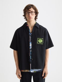 Structured cotton short-sleeved shirt