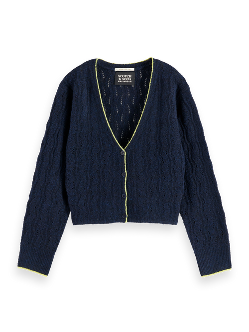 Lightweight ajour-knitted cardigan